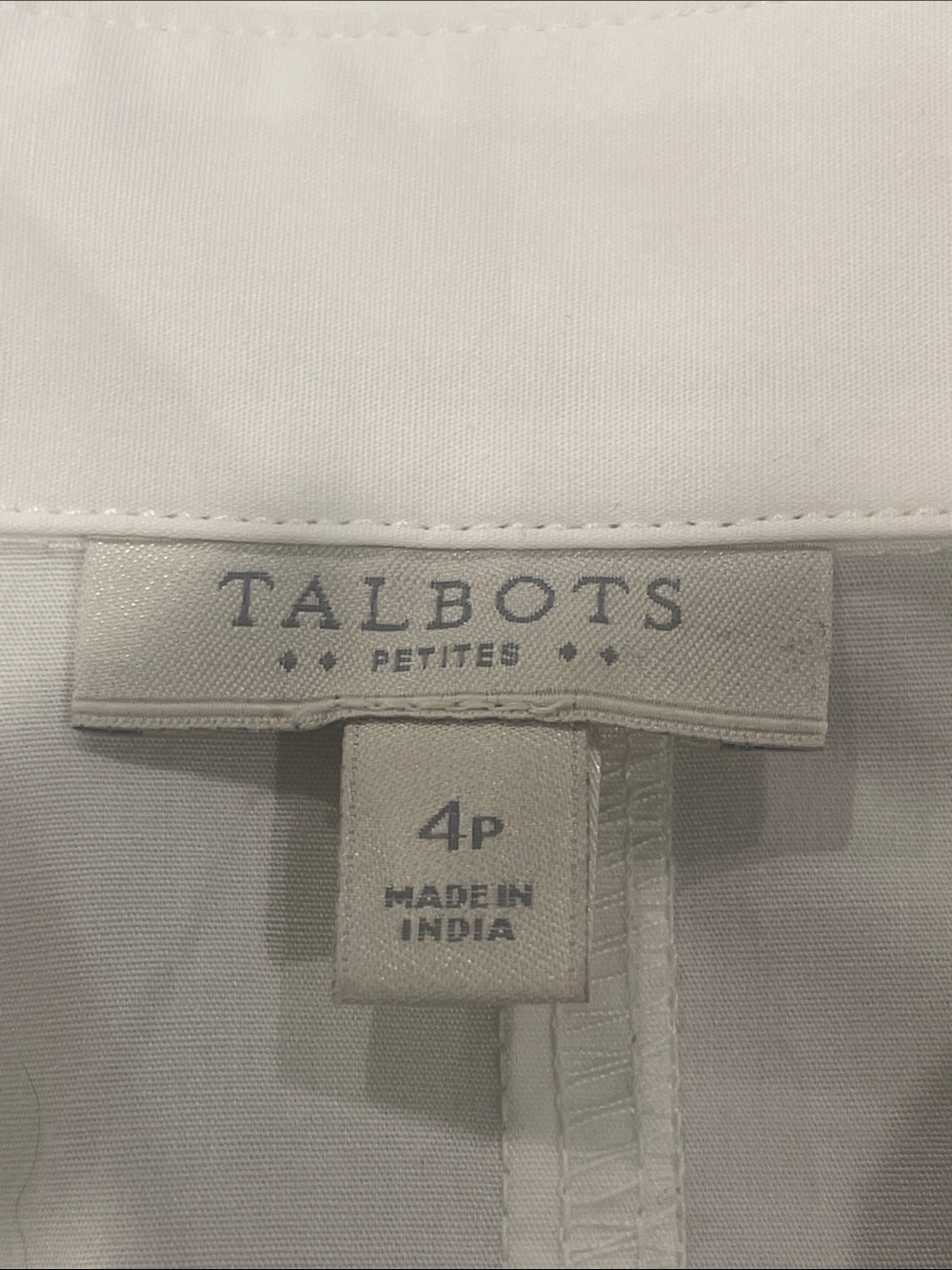 Talbots Cotton Pleated Feminine Blouse Size 4P - Picture 7 of 7